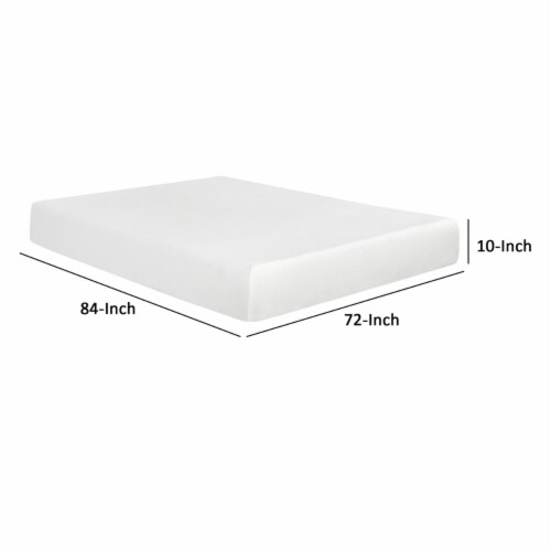 Bree 10 Inch Plush California King Mattress, Gel Foam Aloe Vera Infused- Saltoro Sherpi Perspective: left