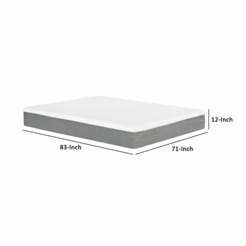 Bree 12 Inch California King Mattress, Cooling Gel Infused Memory Foam- Saltoro Sherpi Perspective: left