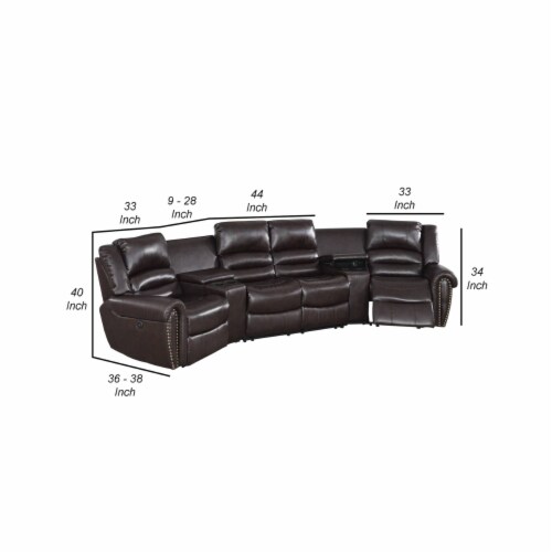 Reclining sectional sofa sales with usb ports