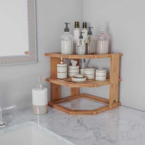 Bamboo corner discount bathroom cabinet