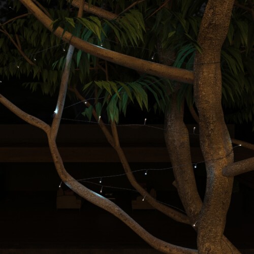 Outdoor Mini Solar String Lights- 200 LED Solar Powered Hanging Lighting with 8 Light Modes Perspective: left