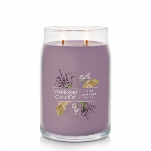 Yankee Candle® Dried Lavender & Oak​ Signature Large Jar Candle Perspective: left