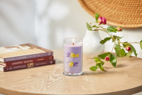 Yankee Candle® Pillar Jar Candle Lemon Lavender Perspective: left