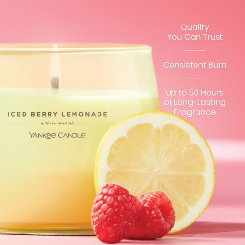 Yankee Candle Studio Scented Candle with up to 50 Hour Burn Time, Iced Berry Lemonade Perspective: left