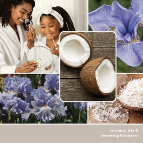 Yankee Candle® Renewing Coconut & Iris  Well Living Medium Square Candle Perspective: left