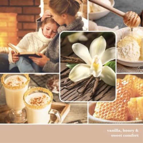 Yankee Candle® Comforting Vanilla & Honey  Well Living Medium Square Candle Perspective: left