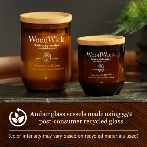 WoodWick® Incense & Myrrh Large ReNew Candle Perspective: left