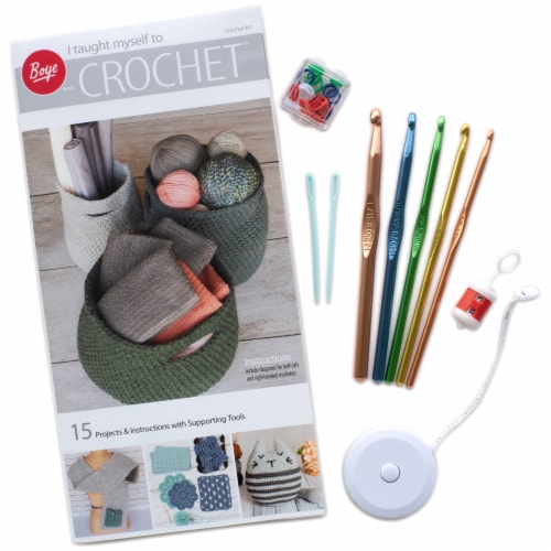 Boye I Taught Myseldd to Crochet Kit Perspective: left