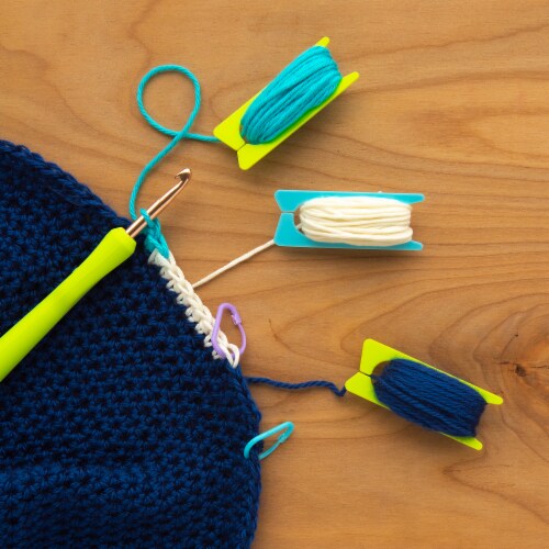 Boye® Yarn Bobbins Blue/Green Perspective: left