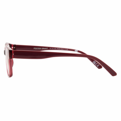 Foster Grant Wine-Tone Frame Women's Reading Glasses Perspective: left