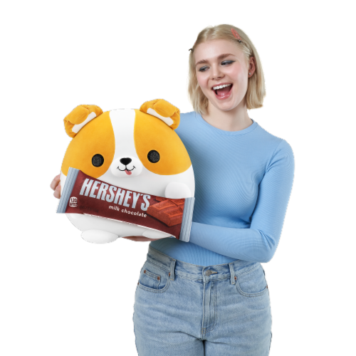 Zuru Snackles Series 1 Plush Corgi & Hershey's Milk Chocolate® Perspective: left