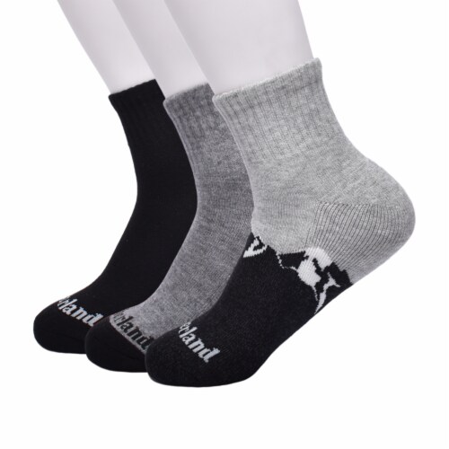 Timberland® Women's Cushioned Wool Quarter Socks - Black/Gray Perspective: left