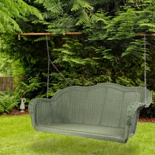 Resin wicker porch swing best sale