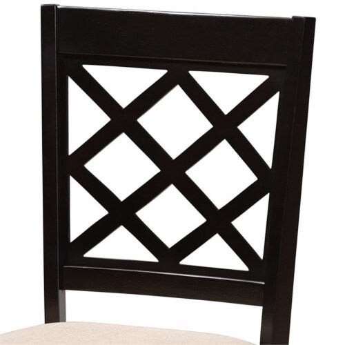 Baxton Studio Verner Wood Dining Chair in Sand and Espresso - Set of 4 Perspective: left
