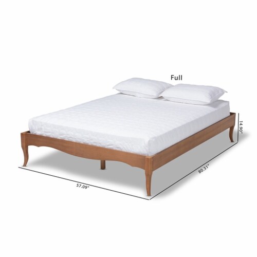 Baxton Studio Marieke Full Size Ash Brown Finished Wood Bed Frame Perspective: left