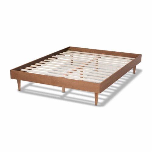 Baxton Studio Rina Full Size Ash Brown Finished Wood Bed Frame Perspective: left