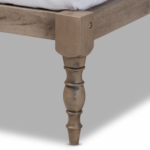 Baxton Studio Iseline Full Size Grey Finished Wood Platform Bed Frame Perspective: left