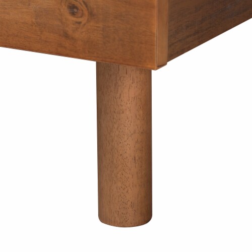 Winston Mid-Century Modern Walnut Brown Finished Wood Full Size Platform Bed frame Perspective: left