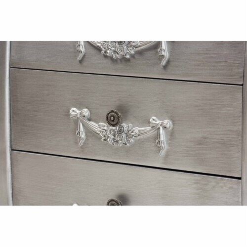 Classic And Traditional Brushed Silver Finished Wood 3 Drawer