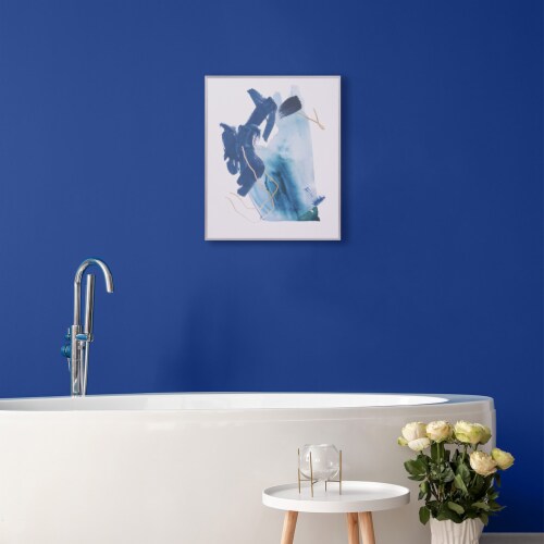 Indigo Collide III by Melissa Wang, Framed Wall Art, 13.5W x 16.5H Perspective: left