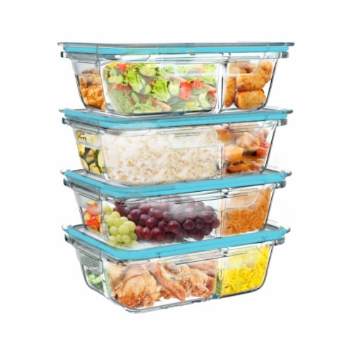 24 Food Storage Containers Meal Prep 3 Compartment Plate W/ Lids Reusable  30oz, 1 - King Soopers