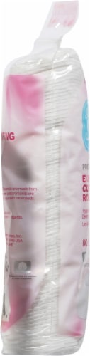 Simply Soft® Hypoallergenic Exfoliating Dual Textured Cotton Rounds Pads, White, 80 ct Bag Perspective: left