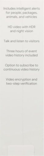 Google Nest Video Doorbell (Battery) - White Perspective: left