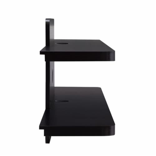 Furniture of America Brie Wood 2-Tier Floating TV Stand in Cappuccino Perspective: left