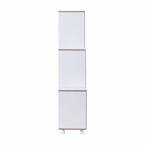 Furniture of America Chapin Wood 6-Compartment Bookcase in White Perspective: left