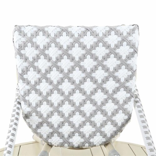 Furniture of America Misea Transitional Aluminum Patio Chair in Gray (Set of 2) Perspective: left