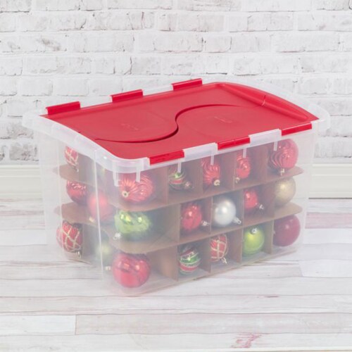 Sterilite 48 Quart Stackable Holiday Christmas 45 Ornament Storage Box (12  Pack), 1 Piece - Foods Co.