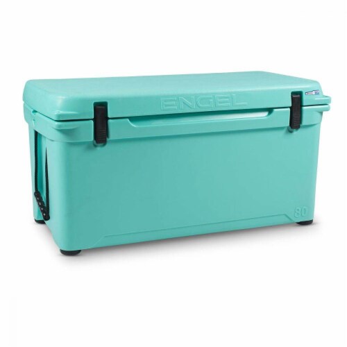 Engel Coolers 74 Quart 75 Can High Performance Roto Molded Ice Cooler, SeaFoam Perspective: left