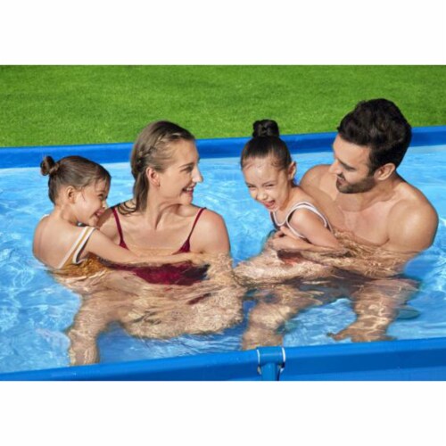 Bestway 8.5t x 5.5ft x 24in Rectangular Above Ground Pool Frame with Filter Pump Perspective: left
