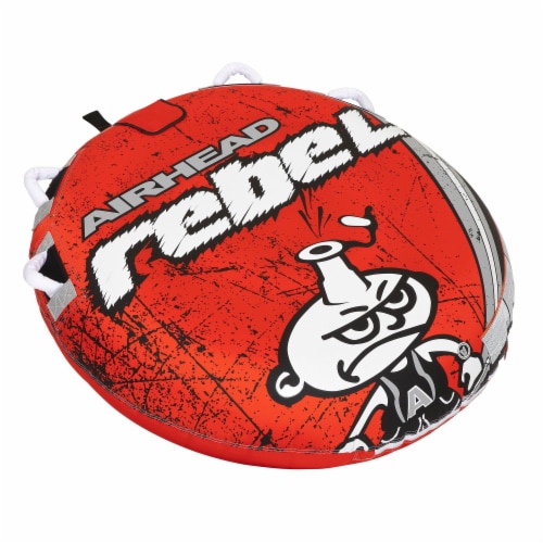 Airhead Rebel 1 Person Red Tube Kit & Airhead 4K Booster Ball Towing System Perspective: left