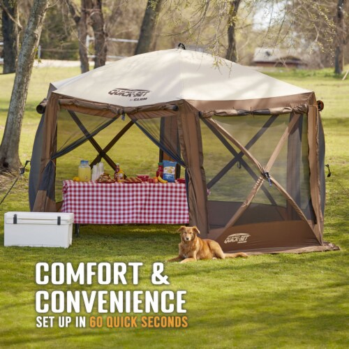 CLAM Quickset Pavilion 12.5' Portable Outdoor Gazebo Canopy Tent with Floor Tarp Perspective: left