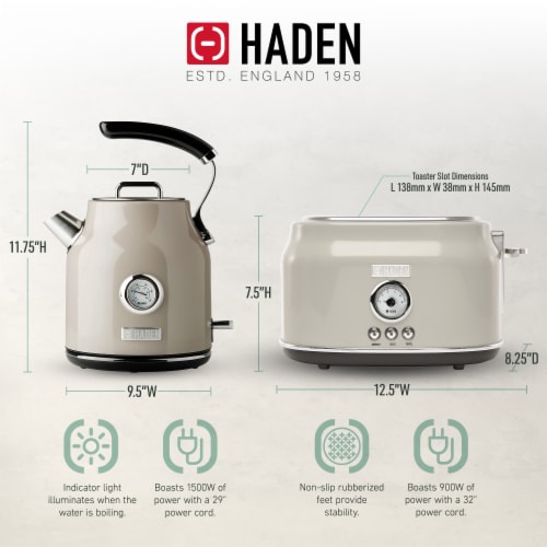 Haden Dorset 1.7 Liter Stainless Steel Auto Shut Off Electric