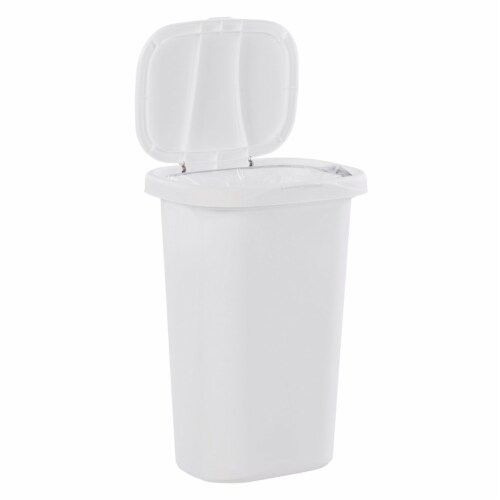 Rubbermaid 13.25 Gallon Rectangular Spring-Top Lid Wastebasket, White (3  Pack), 1 Piece - City Market