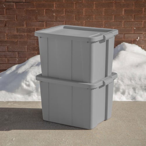 Sterilite 30 Qt Clear Plastic Stackable Storage Bin w/ Grey Latch Lid, 24  Pack