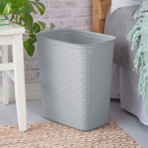 Sterilite Weave 5.8 Gallon Plastic Home/Office Wastebasket Trash Can (6 Pack) Perspective: left