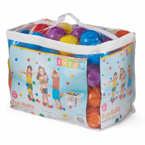Intex Plastic Multi-Colored Balls for Bounce Houses (100 Large & 100 Small) Perspective: left