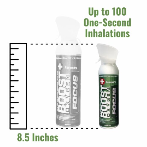 Boost Oxygen Think Tank Portable 5 Liter Pure Canned Oxygen, Rosemary (12 Pack) Perspective: left