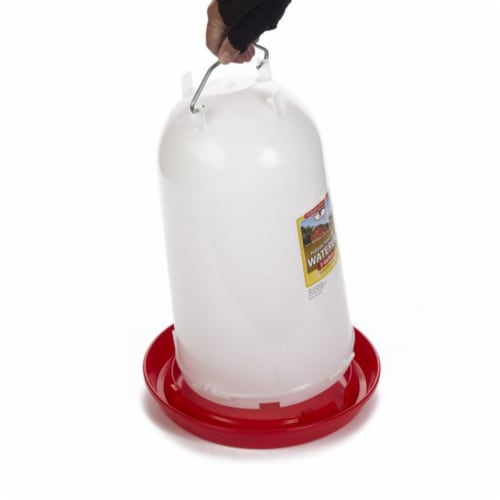 Little Giant 3-Gallon Heavy-Duty Plastic Gravity Fed Poultry Waterer (4 Pack) Perspective: left