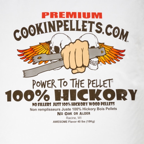 CookinPellets Premium Hickory Grill Smoker Wood Pellets, 40 Lb Bag (3 Pack) Perspective: left