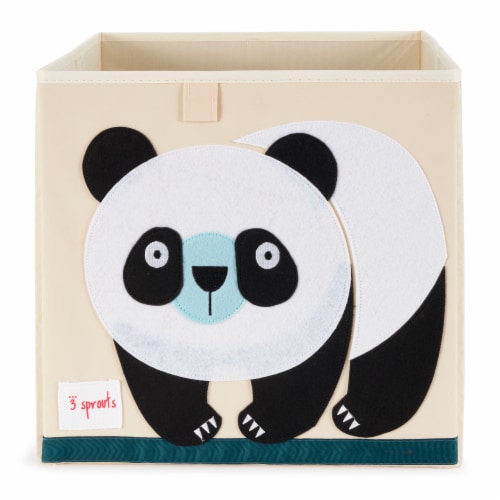 3 Sprouts Kids Foldable Fabric Penguin and Panda Storage Cube Soft Toy Bins Perspective: left