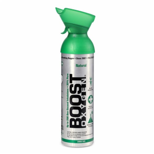 Boost Oxygen Natural Portable 5 Liter Pure Oxygen Variety Canister (16 Pack) Perspective: left
