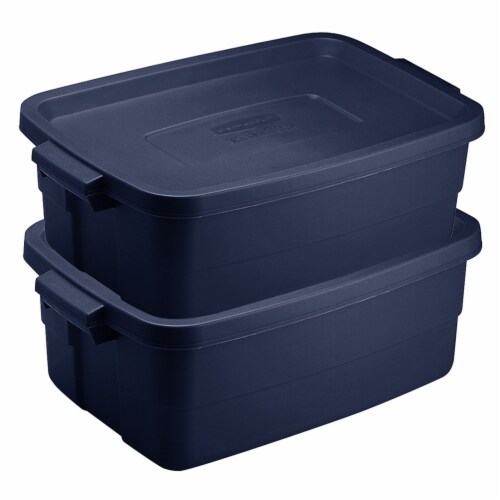 Rubbermaid 3 Gallon Stackable Storage Container, Dark Indigo