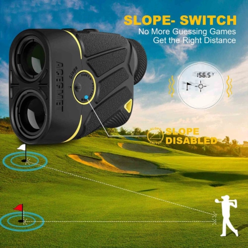 ACEGMET 1100 Yard 8 Mode Golf Laser Rangefinder with 6x Magnification, Black Perspective: left