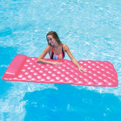 Laguna Lounger Foam Pool & Lake Water Mat with Oversized Pillow (2 Pack) Perspective: left