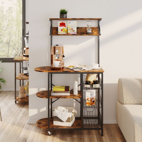 17 Stories 35.4” Bakers Coffee Bar Station Kitchen Storage Rack