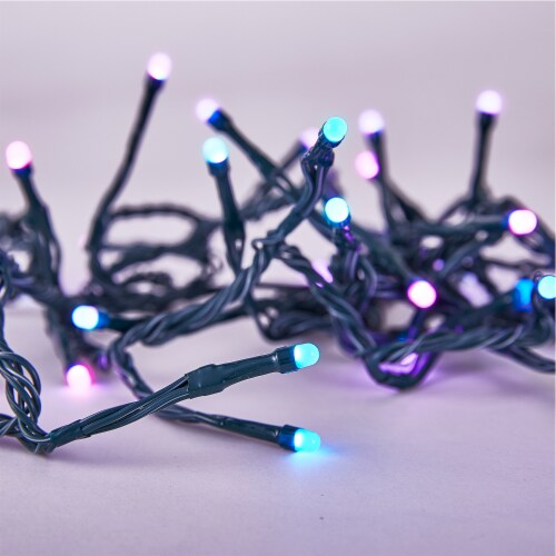 Home Heritage 33' Wrapped Dome Holiday Lights, App Control, 100 RGB LEDs, 4 Pack Perspective: left